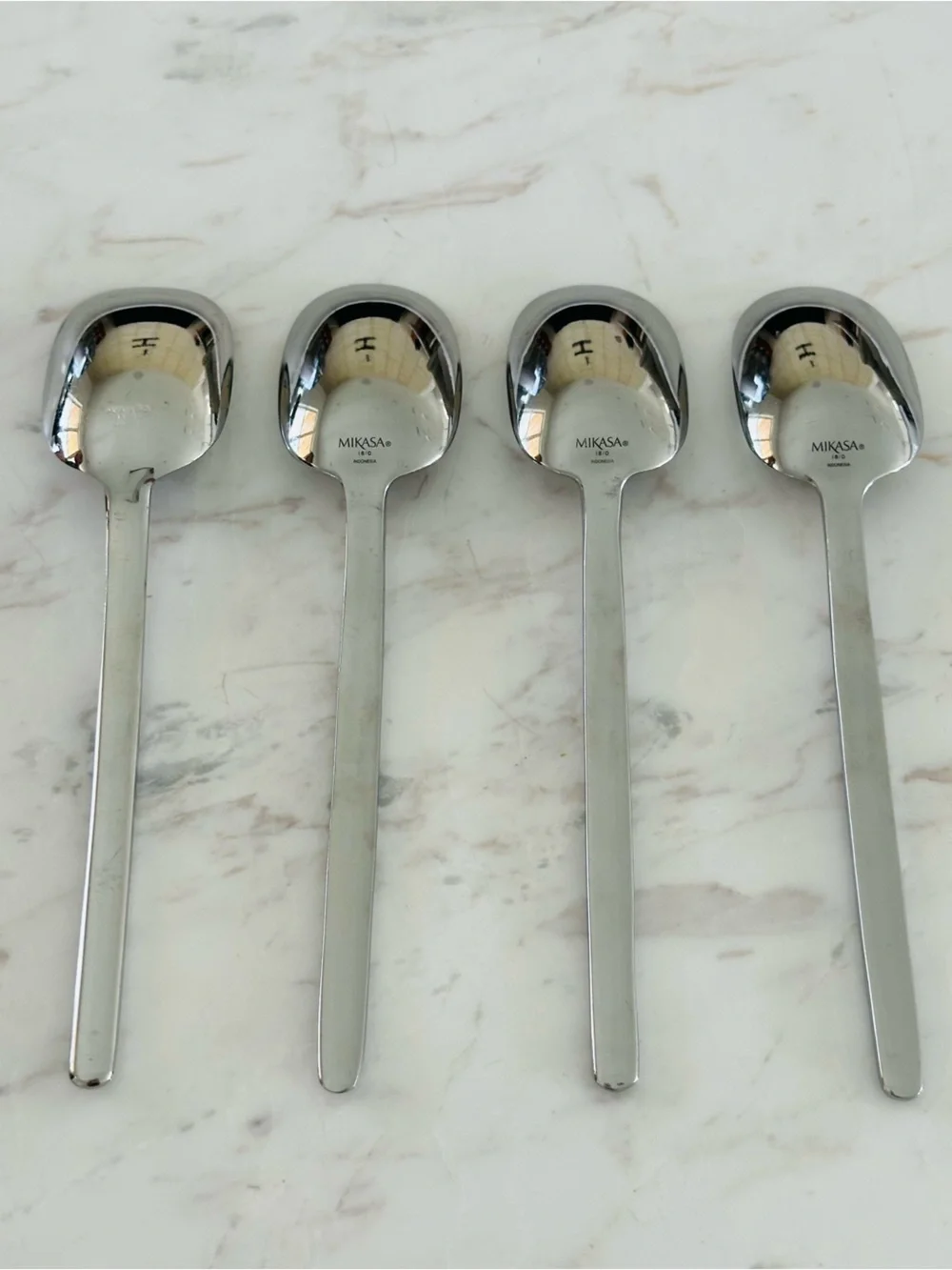 Mikasa Zena Stainless Steel Silver Soup Spoons Set of 4